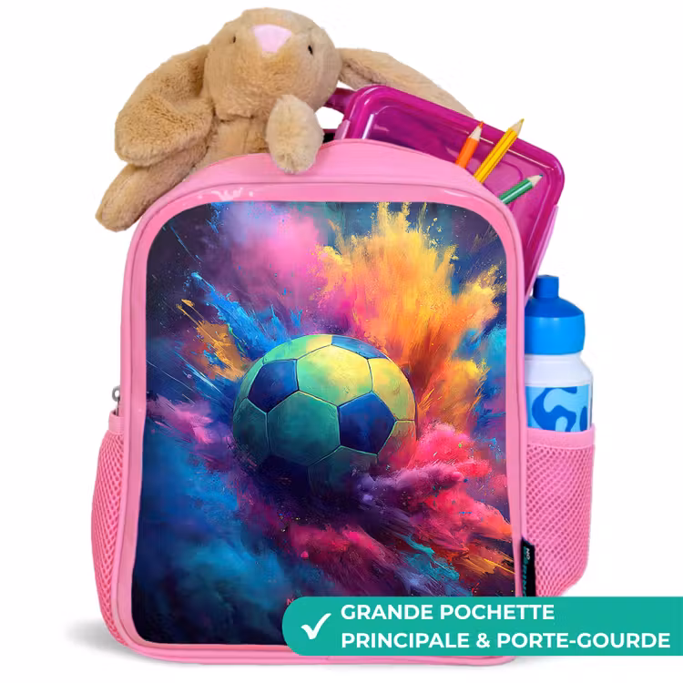 Sac à dos enfant - Rose - Néon - Boule - Colorée — 2
