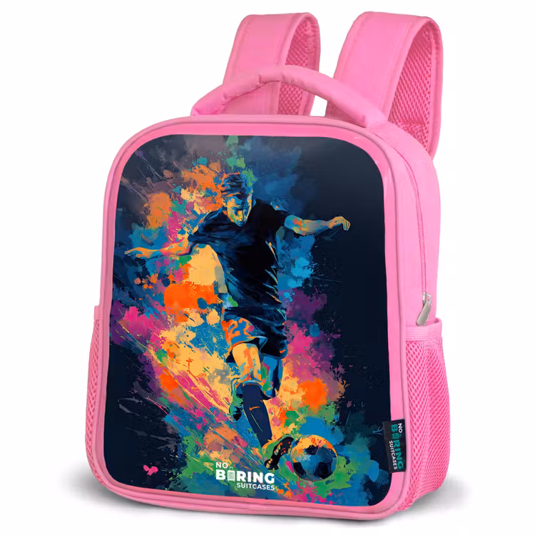 Sac à dos enfant - Rose - Néon - footballeur - coloré — 4