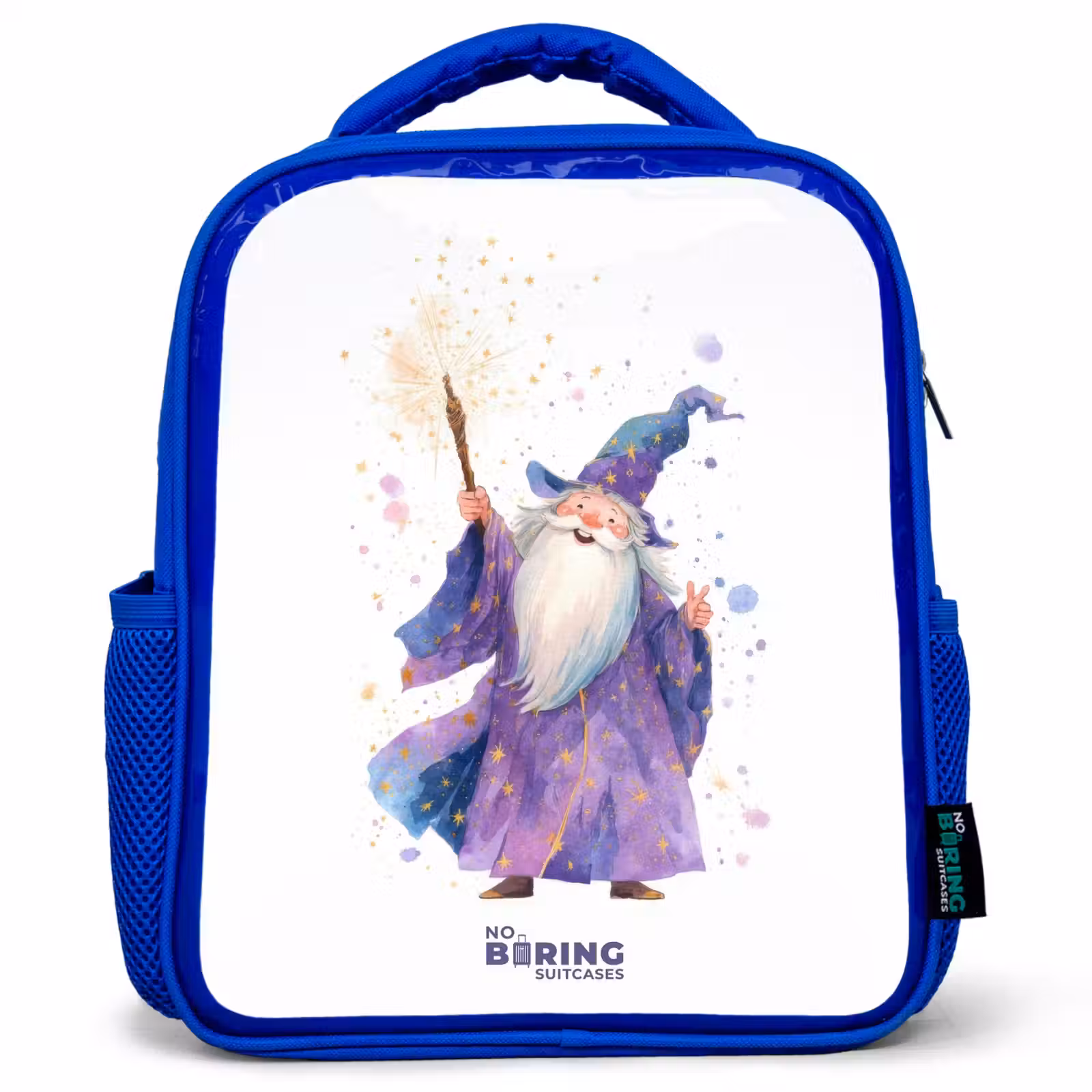 Sac à dos enfant - Bleu - Vieux magicien avec bâton — 1