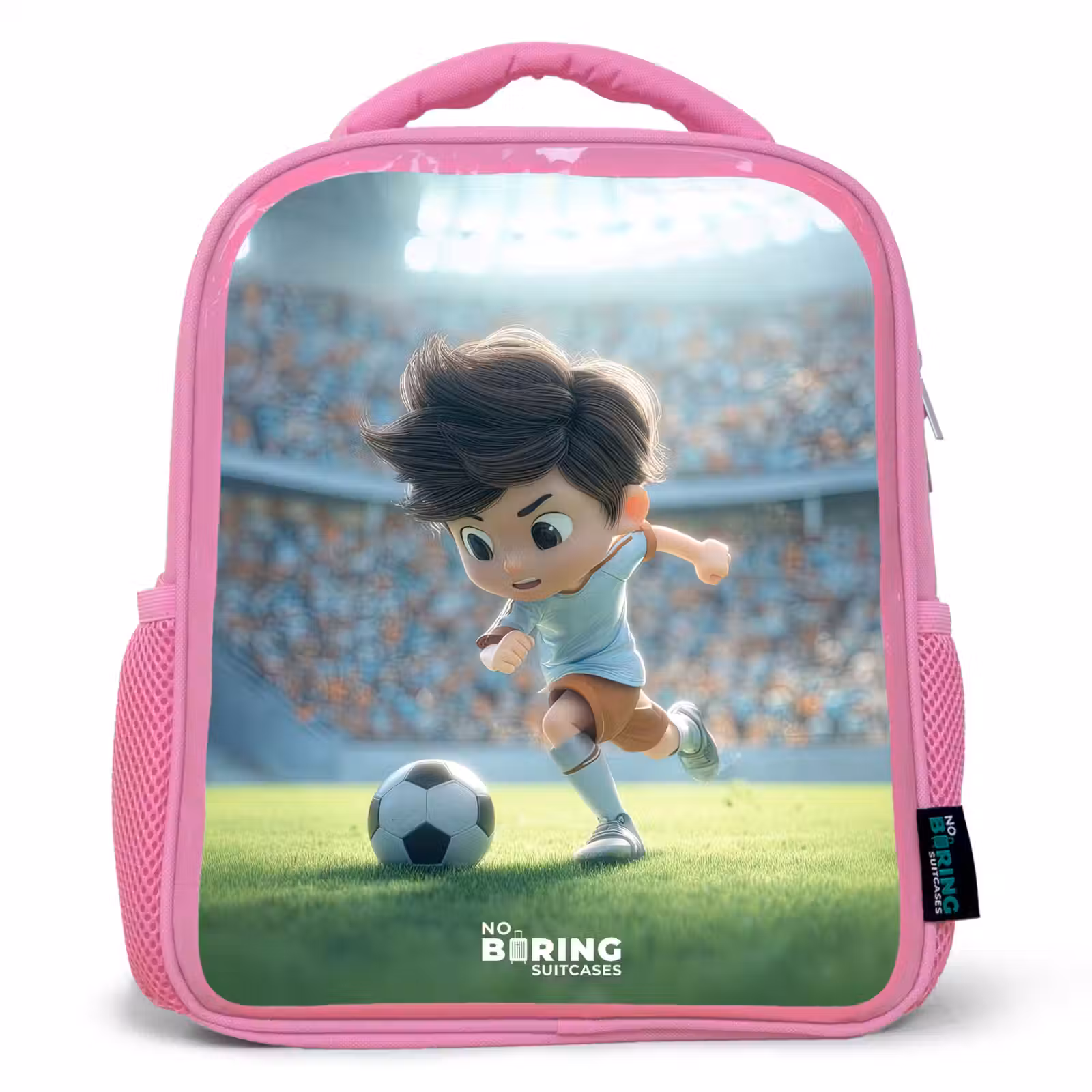 Sac à dos enfant - Rose - Garçon - Football - Stade - Soleil — 1