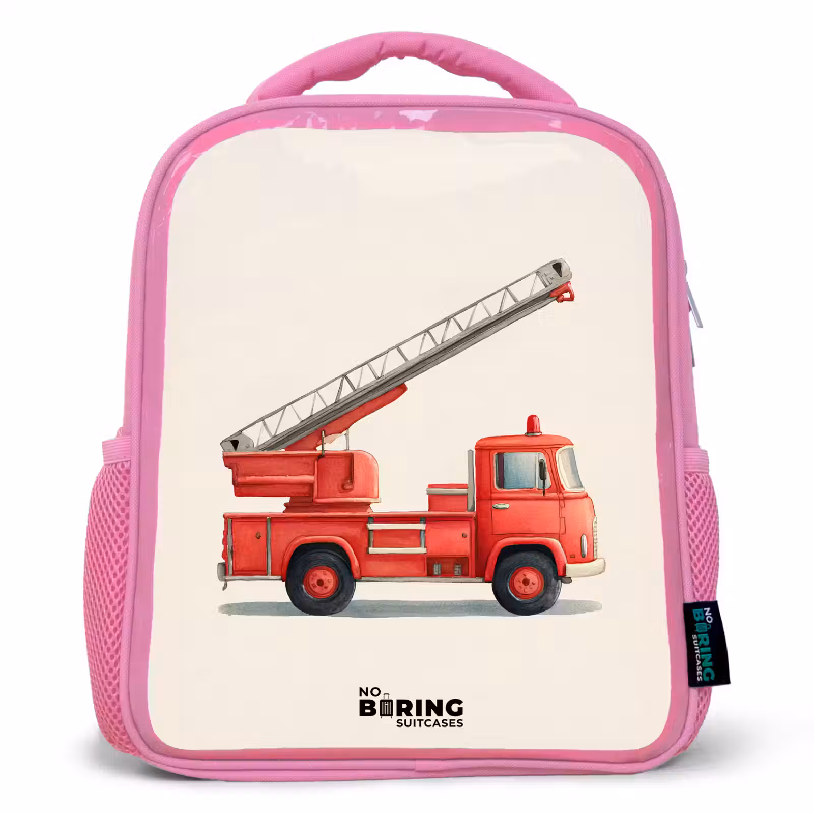 Sac à dos enfant - Rose - Véhicule de pompiers - Signé - Rouge — 1