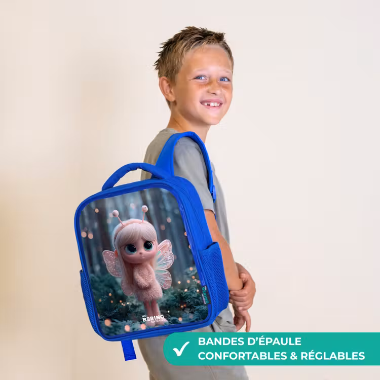 Sac à dos enfant - Bleu - Fée - Forêt - Paillettes — 4