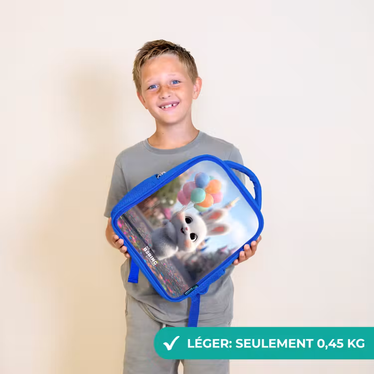 Sac à dos enfant - Bleu - Lapin - Ballons — 3
