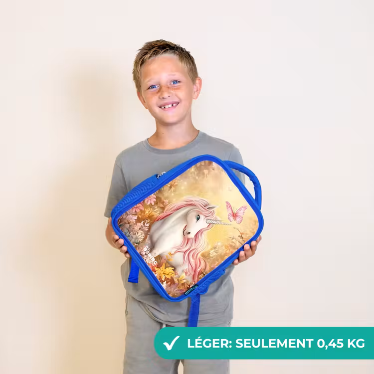 Sac à dos enfant - Bleu - Licorne - Papillon - Rose - Crinière — 3