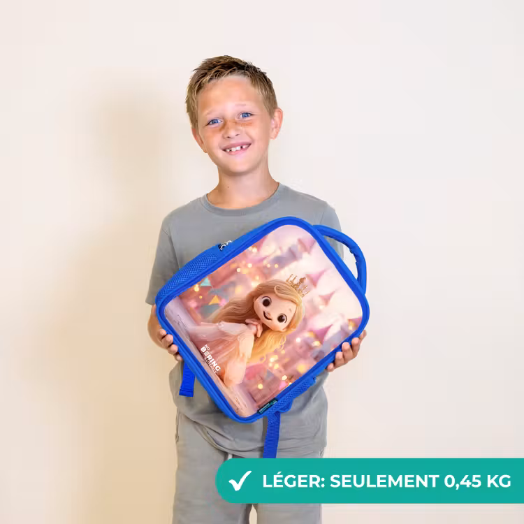 Sac à dos enfant - Bleu - Princesse - Rose - Château — 3