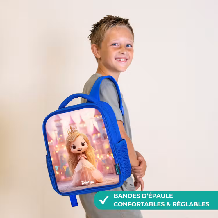 Sac à dos enfant - Bleu - Princesse - Rose - Château — 4