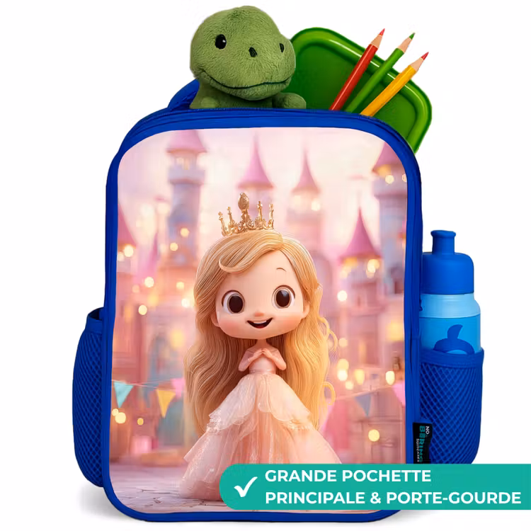 Sac à dos enfant - Bleu - Princesse - Rose - Château — 5