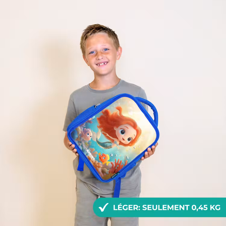 Sac à dos enfant - Bleu - Sirène - Poisson - Corail — 3
