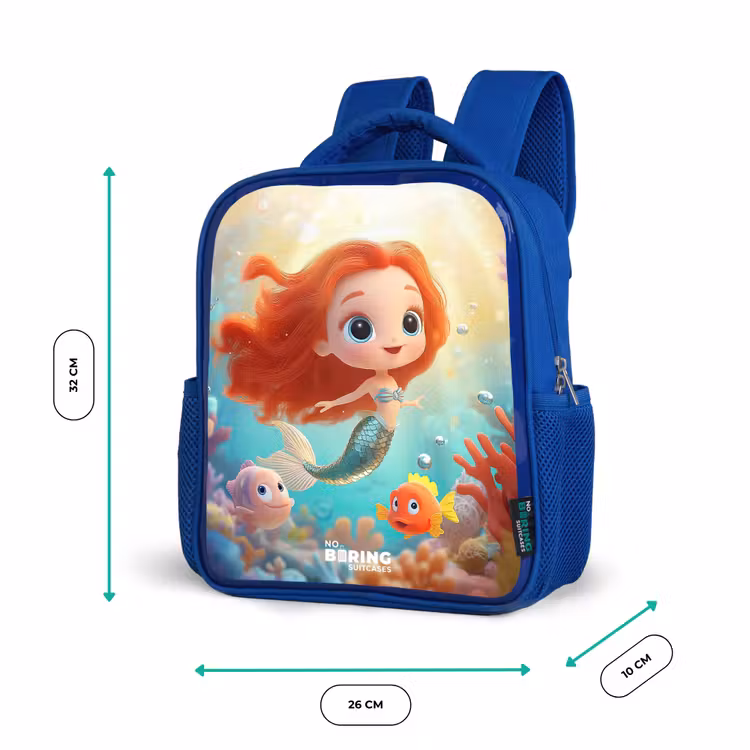 Sac à dos enfant - Bleu - Sirène - Poisson - Corail — 6