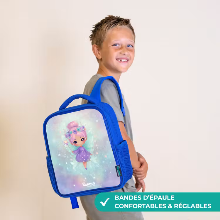 Sac à dos enfant - Bleu - Fée des fleurs en pastel brillant — 4