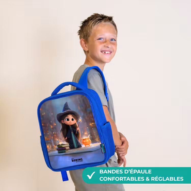 Sac à dos enfant - Bleu - Petite enchanteresse dans la bibliothèque — 4