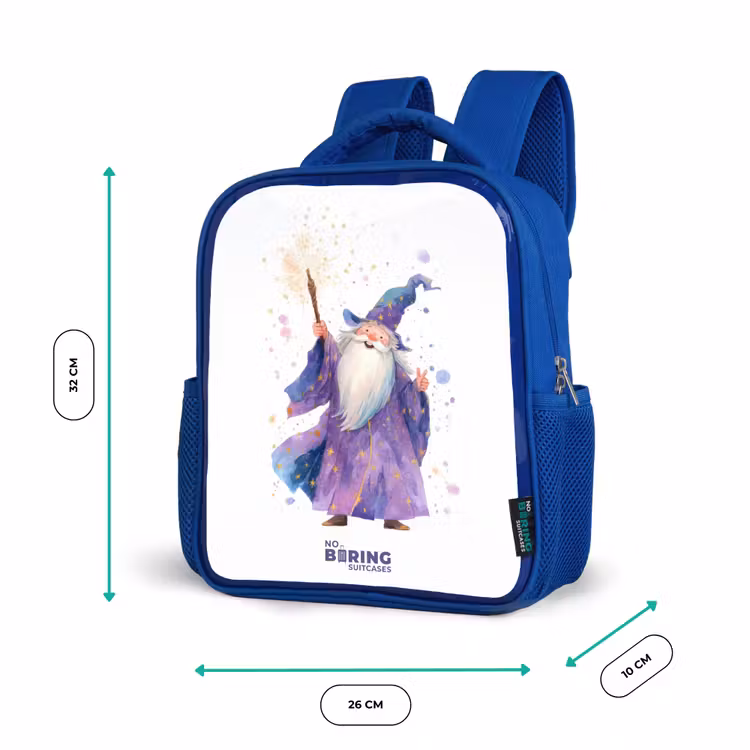 Sac à dos enfant - Bleu - Vieux magicien avec bâton — 6
