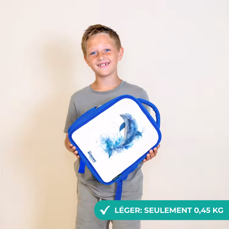 Sac à dos enfant - Bleu - Dauphin bleu sauteur — 3