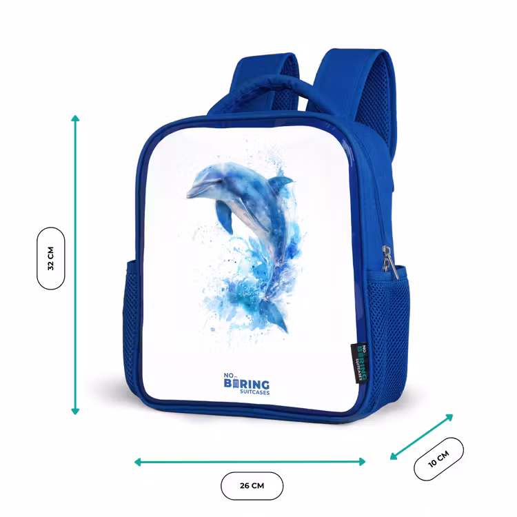 Sac à dos enfant - Bleu - Dauphin bleu sauteur — 6