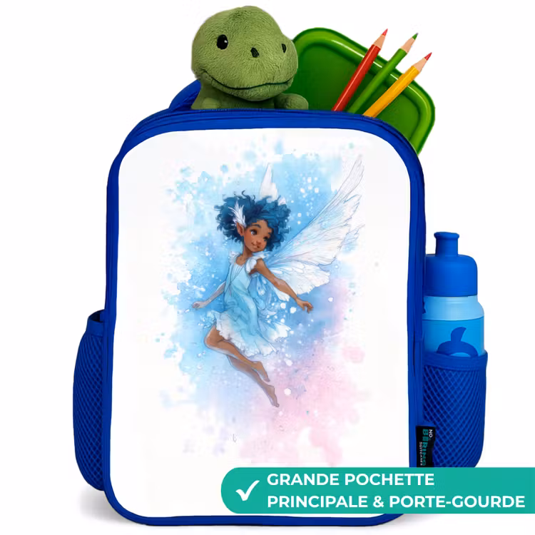 Sac à dos enfant - Bleu - Fée volante dans les tons bleus — 5