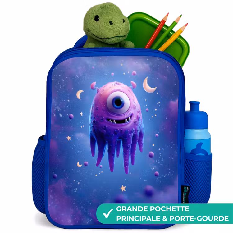 Sac à dos enfant - Bleu - Joyeuse paire d'yeux dans l'espace — 5