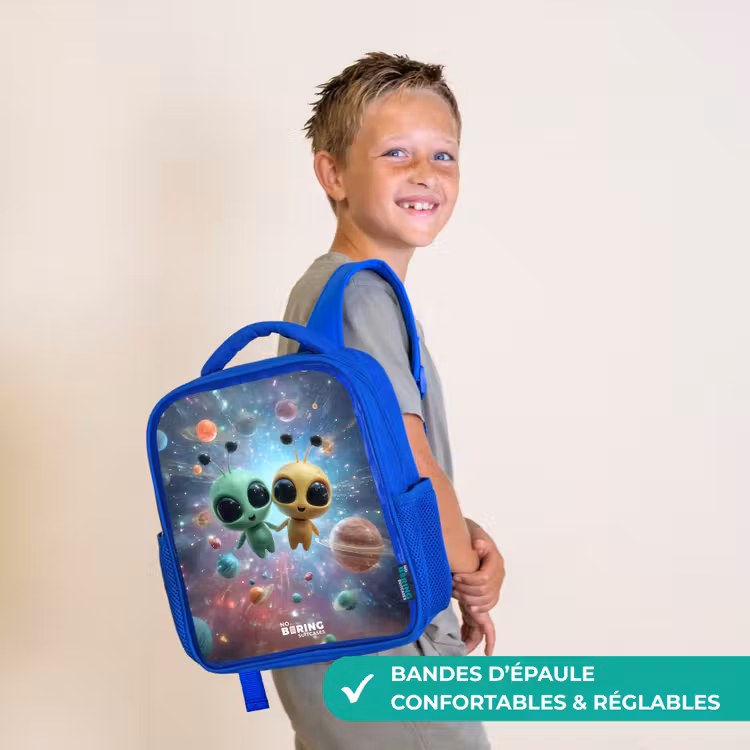 Sac à dos enfant - Bleu - Joyeux amis extraterrestres — 4