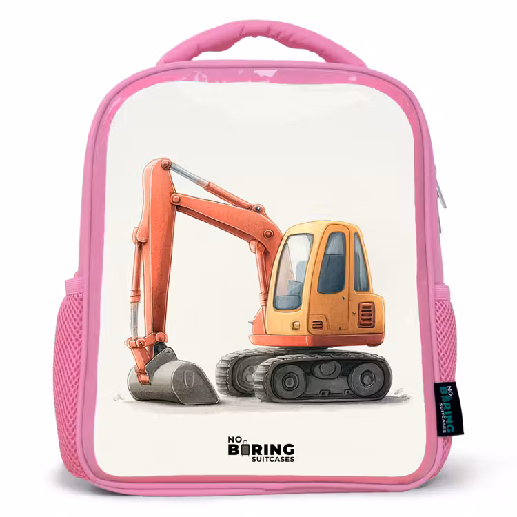 Sac à dos enfant - Rose - Excavateur - Signé - Orange — 1