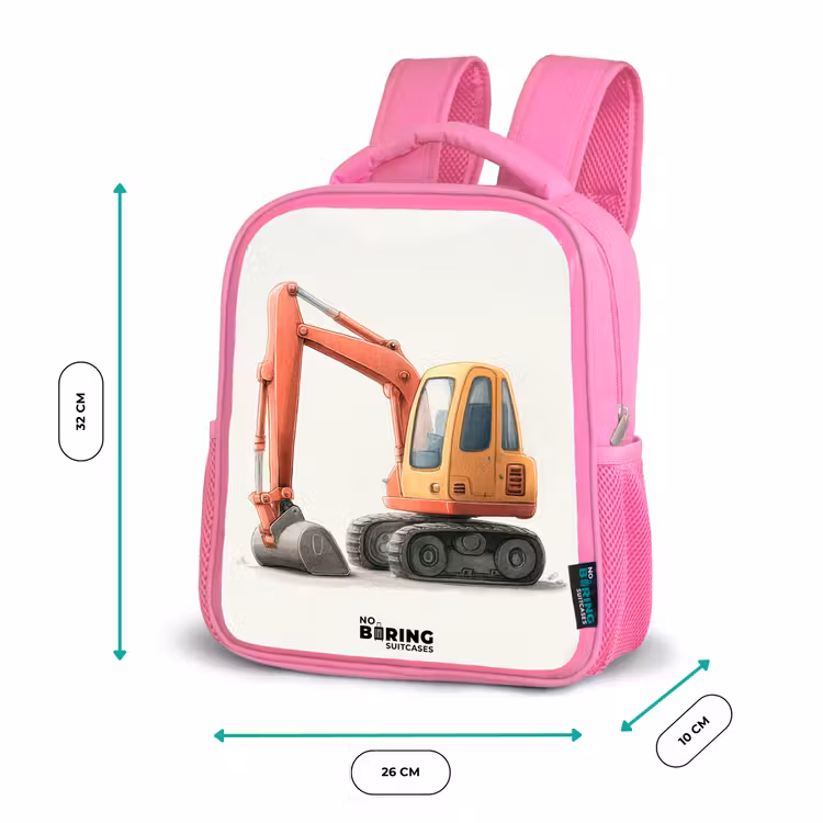 Sac à dos enfant - Rose - Excavateur - Signé - Orange — 3