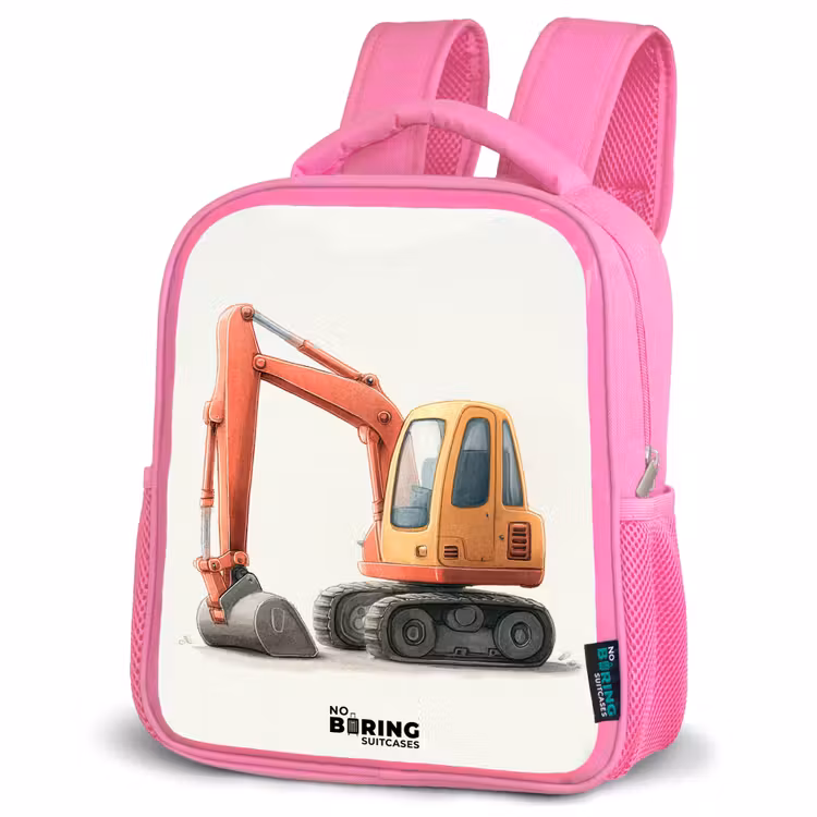 Sac à dos enfant - Rose - Excavateur - Signé - Orange — 4