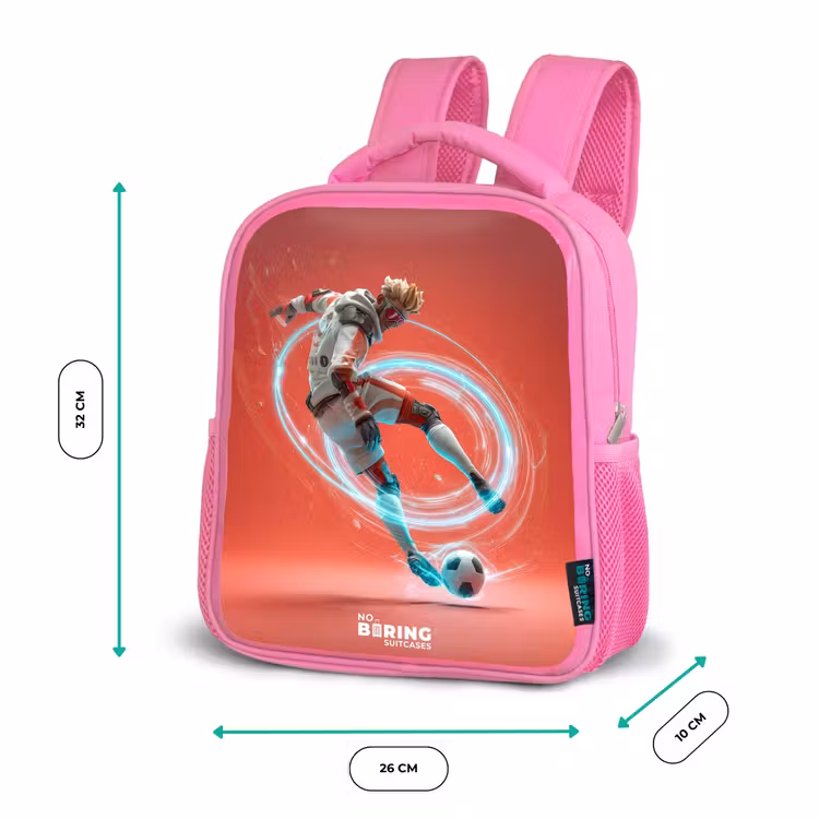 Sac à dos enfant - Rose - Football - Garçon - Rouge - Cercle lumineux — 3