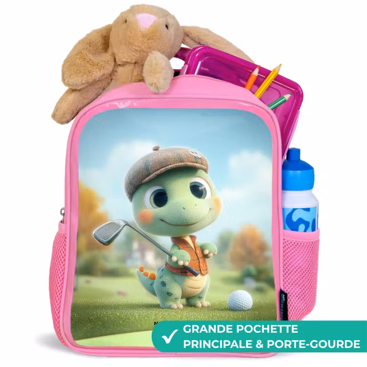 Sac à dos enfant - Rose - Golf - Dino - Vert — 2