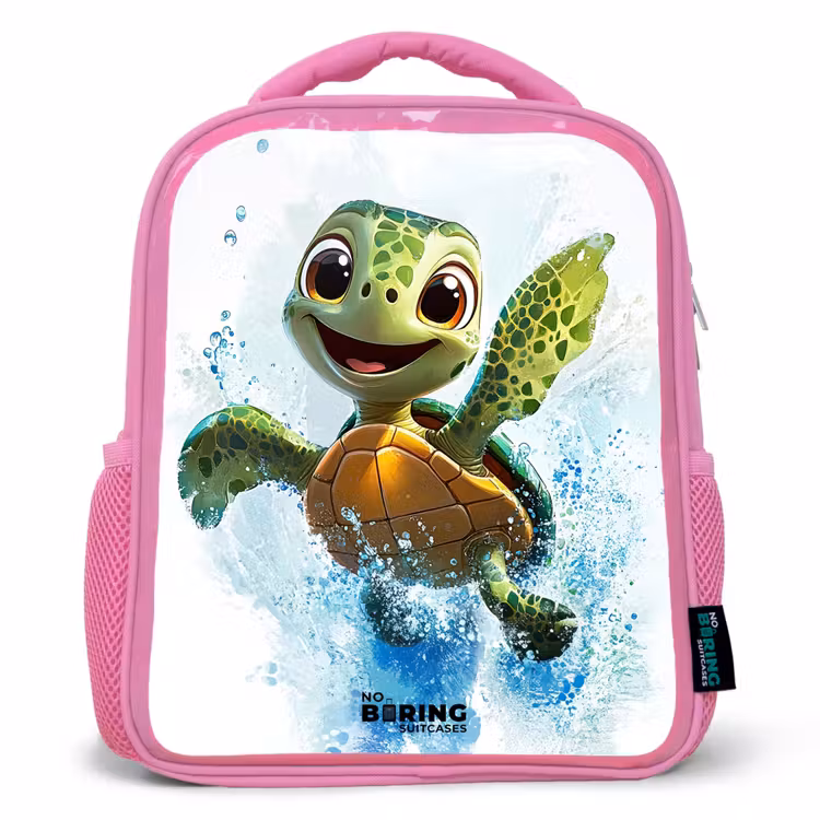 Sac à dos enfant - Rose - Tortue - Eau - Vert — 1