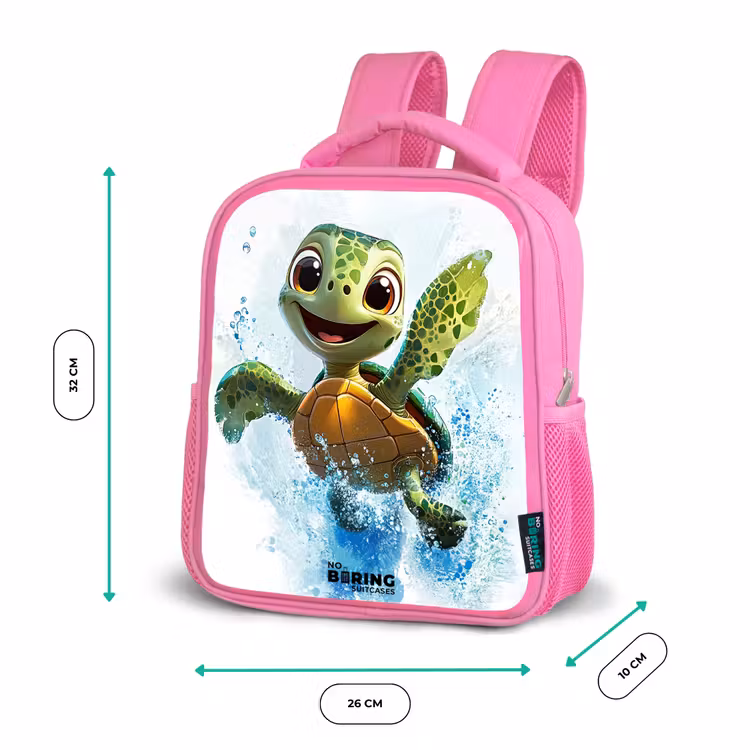 Sac à dos enfant - Rose - Tortue - Eau - Vert — 3
