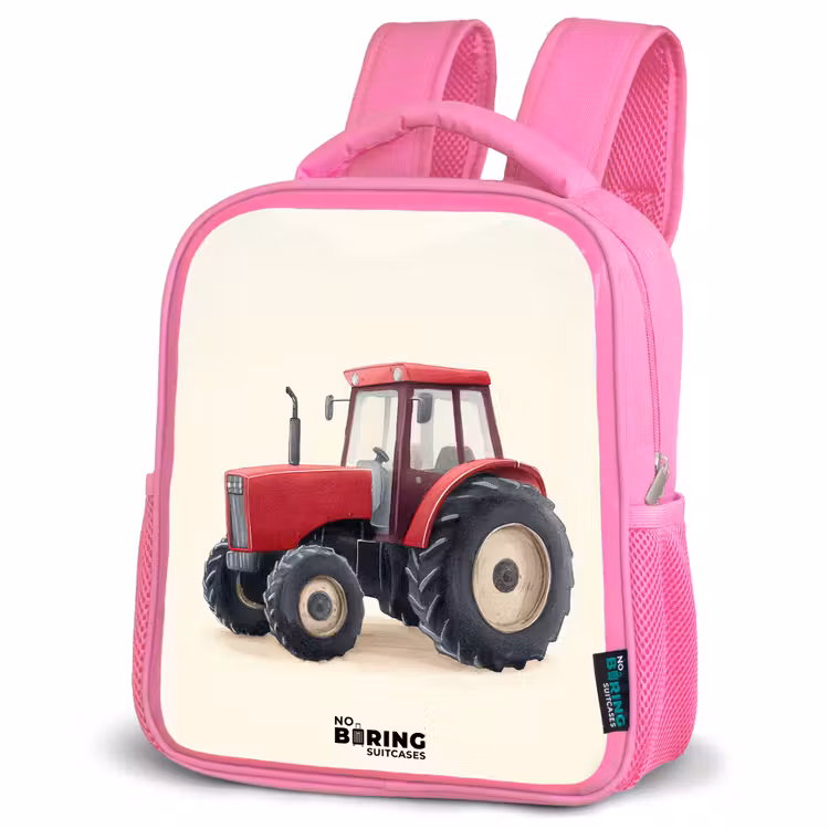 Sac à dos enfant - Rose - Tracteur - Signé - Rouge — 4