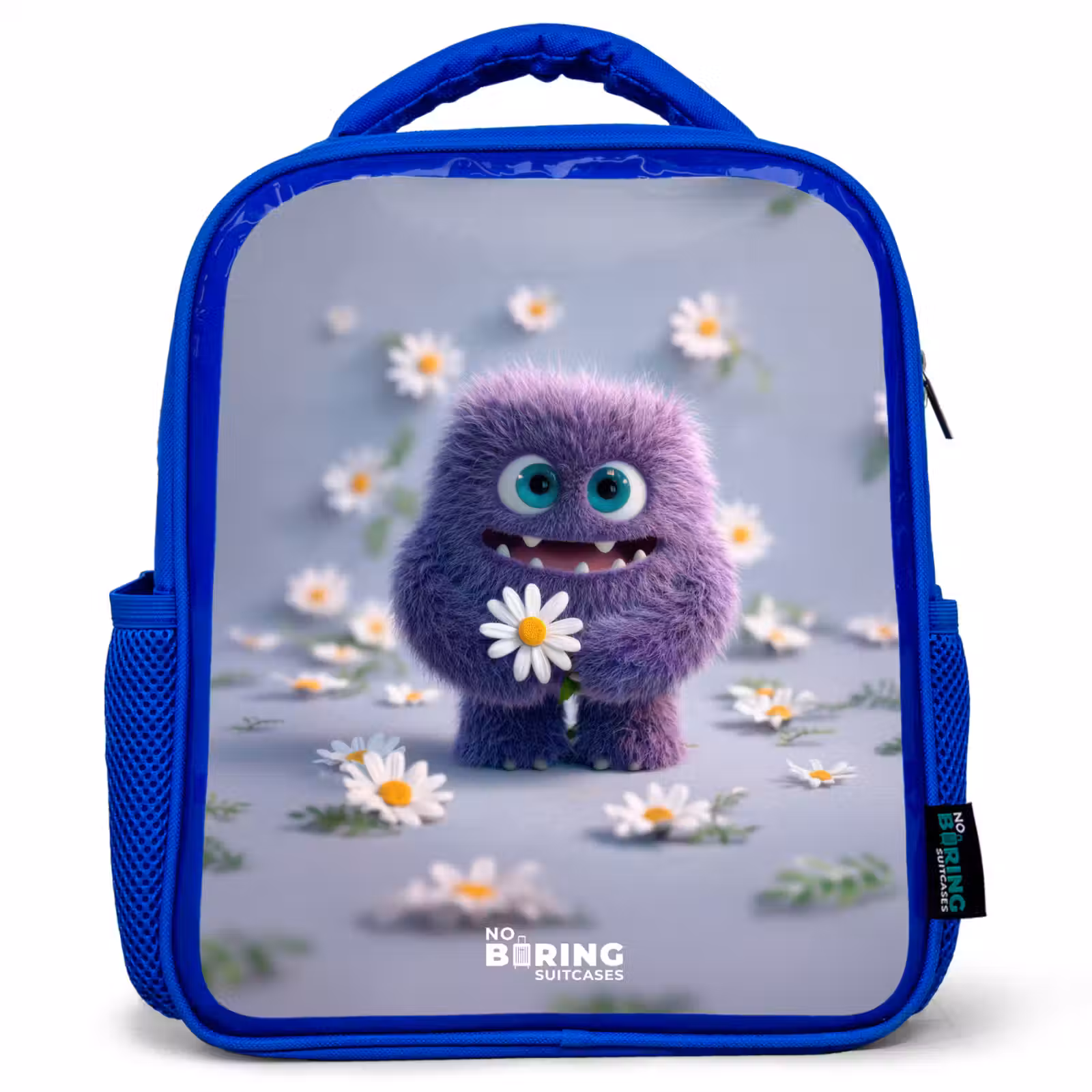 Sac à dos enfant - Bleu - Ami pelucheux violet avec marguerite — 1