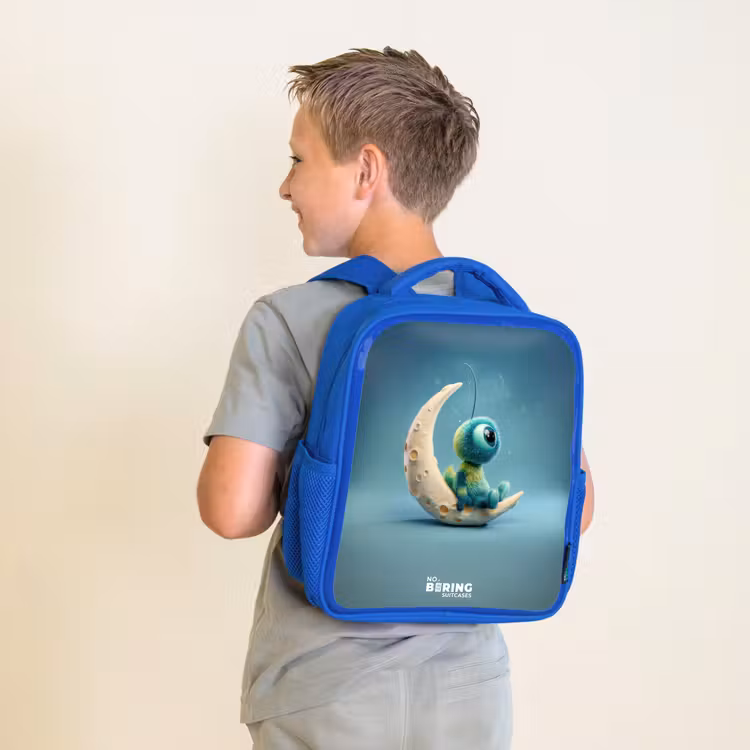 Sac à dos enfant - Bleu - Créature rêveuse sur la lune — 2