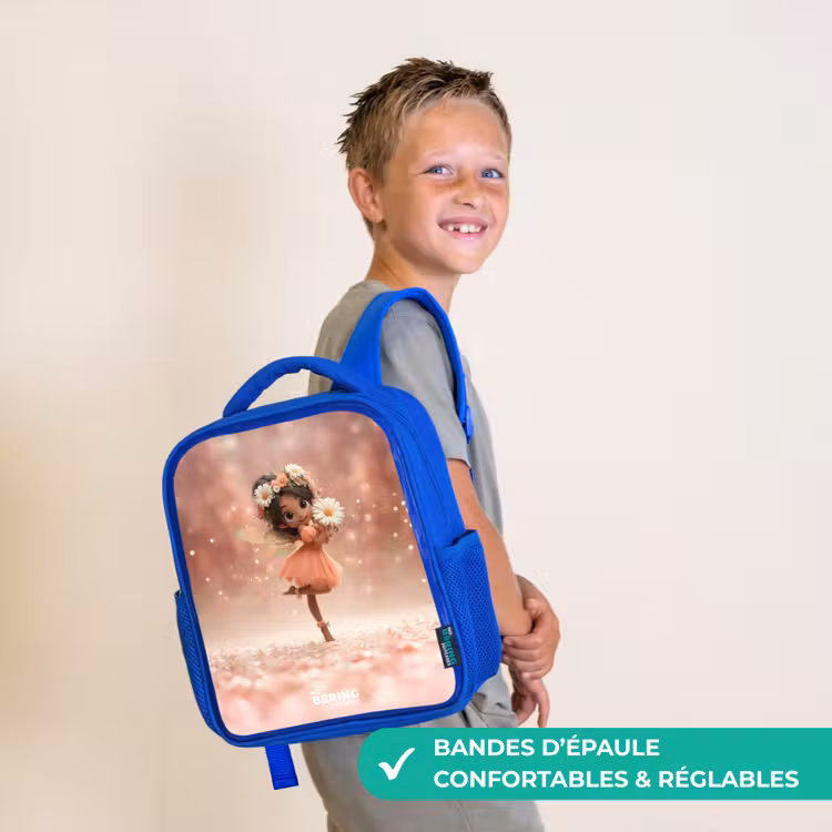 Sac à dos enfant - Bleu - Fée avec marguerites — 4