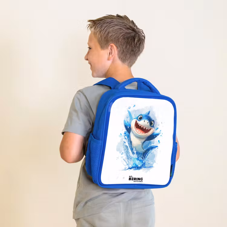 Sac à dos enfant - Bleu - Requin - Dents - Eau — 2