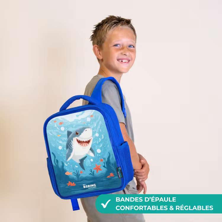 Sac à dos enfant - Bleu - Requin - Eau - Mer — 4