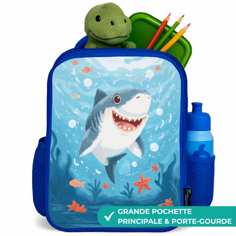 Sac à dos enfant - Bleu - Requin - Eau - Mer — 5