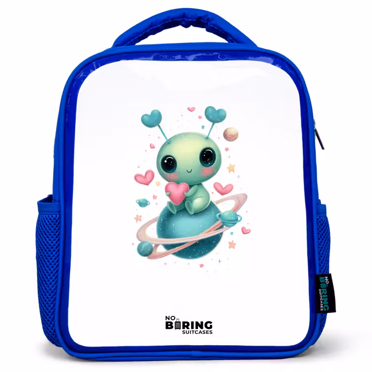 Sac à dos enfant - Bleu - Doux petit extraterrestre avec du cœur — 1