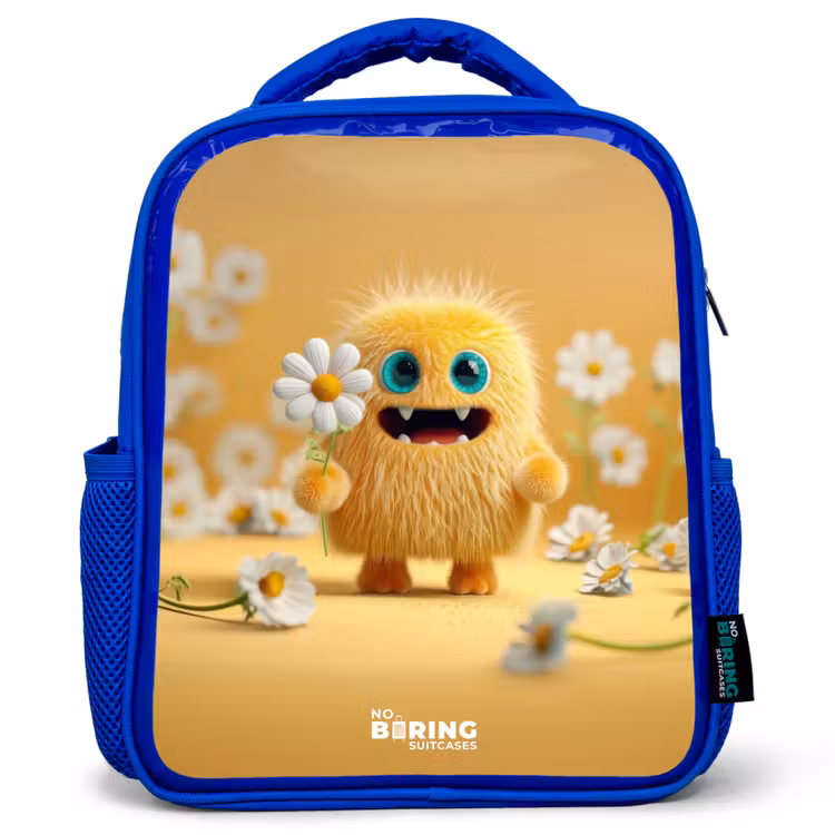Sac à dos enfant - Bleu - Monstre - Créature - Fleur - Jaune — 1