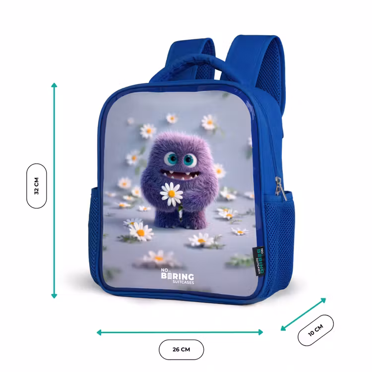 Sac à dos enfant - Bleu - Ami pelucheux violet avec marguerite — 6