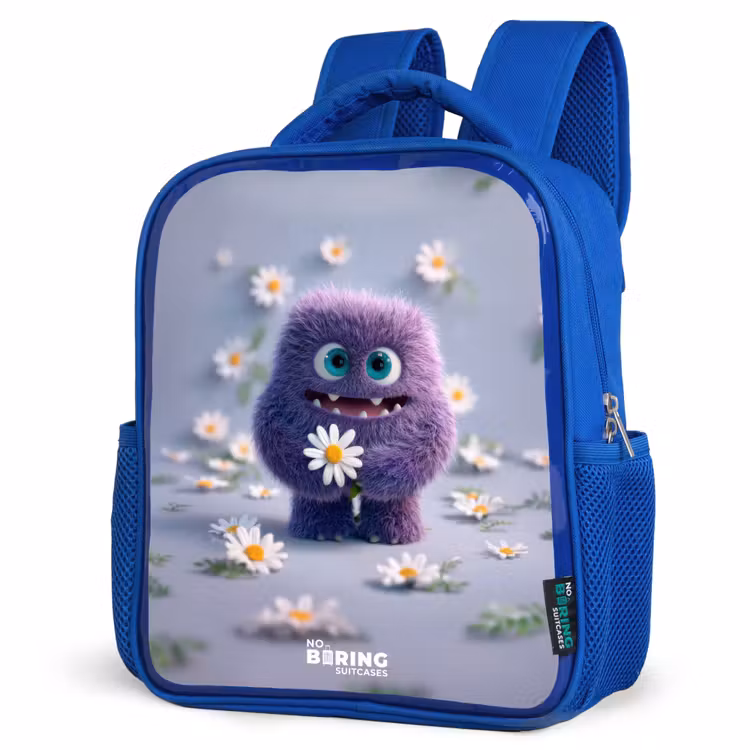 Sac à dos enfant - Bleu - Ami pelucheux violet avec marguerite — 7