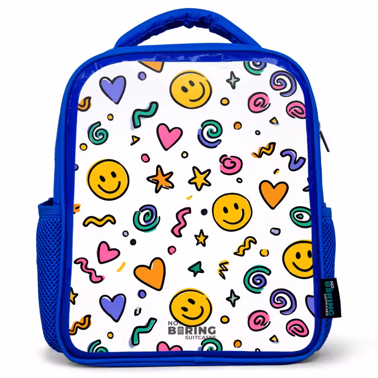 Sac à dos enfant - Bleu - Smiley - Coeur - Étoile — 1