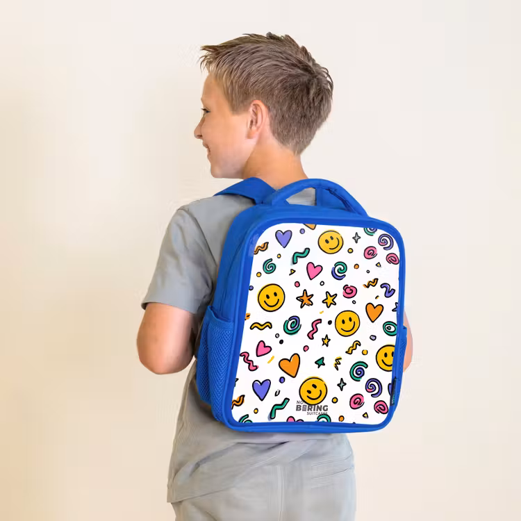 Sac à dos enfant - Bleu - Smiley - Coeur - Étoile — 2