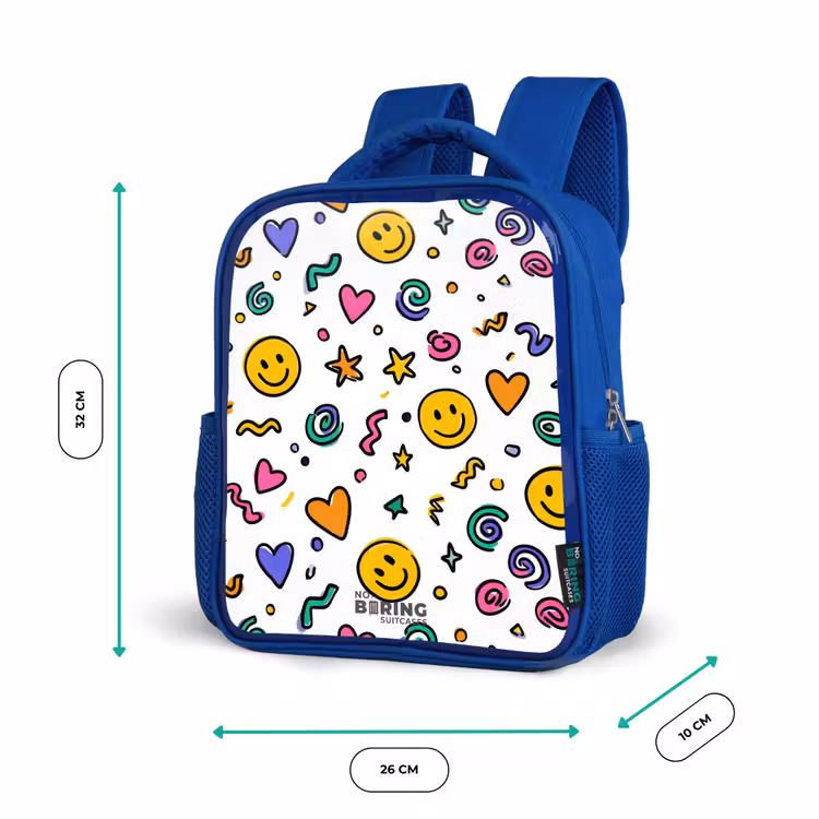 Sac à dos enfant - Bleu - Smiley - Coeur - Étoile — 6