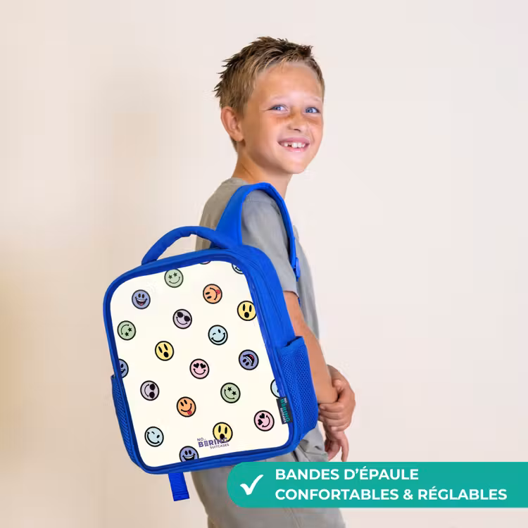 Sac à dos enfant - Bleu - Mélange de smileys espiègles — 4