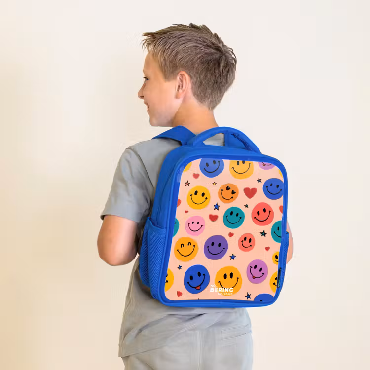 Sac à dos enfant - Bleu - Motif Smiley joyeux — 2