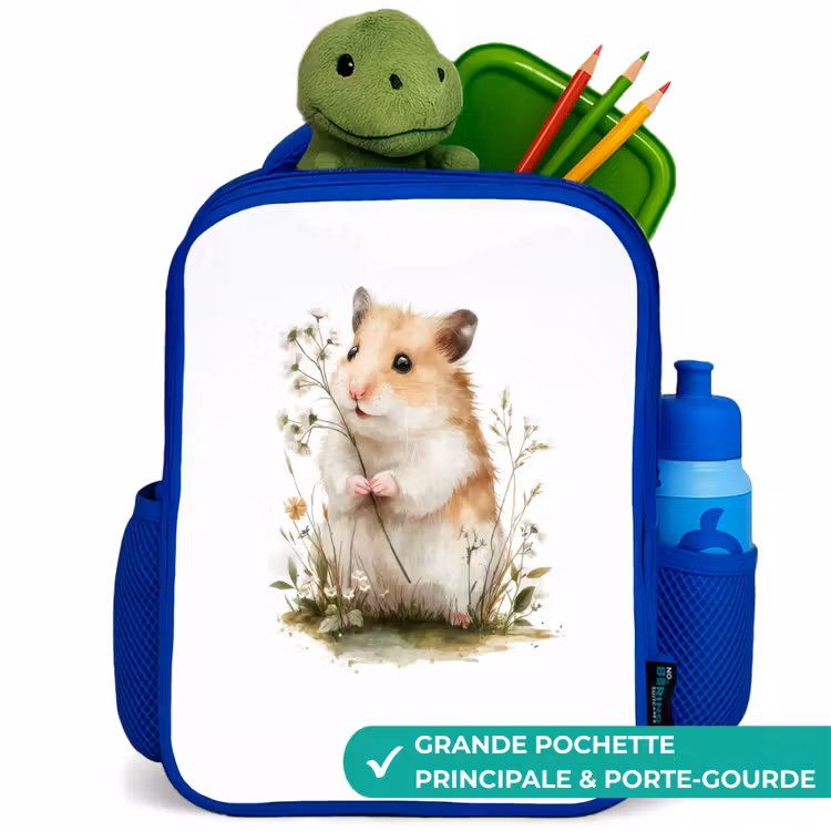 Sac à dos enfant - Bleu - Animal - Nature - Hamster — 5