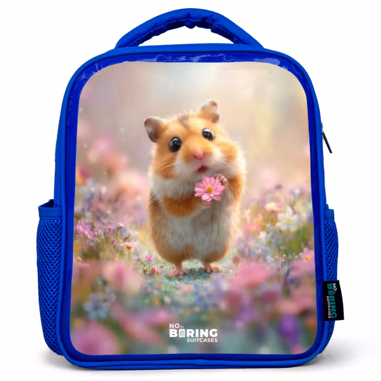Sac à dos enfant - Bleu - Hamster - Fleur - Nature - Animal — 1