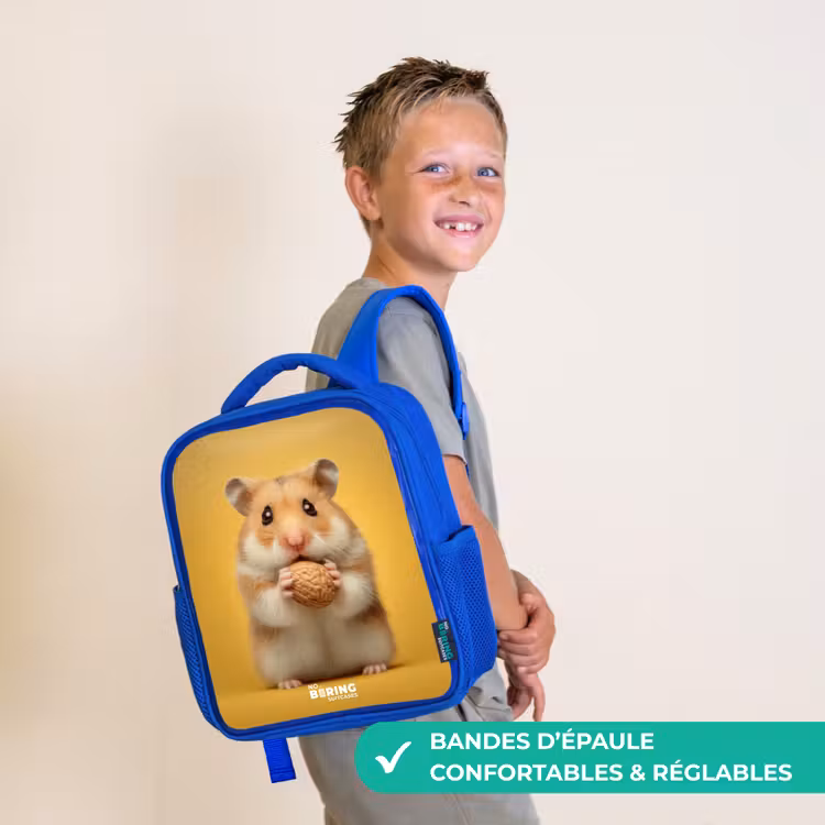Sac à dos enfant - Bleu - Hamster - Noyer - Animal — 4