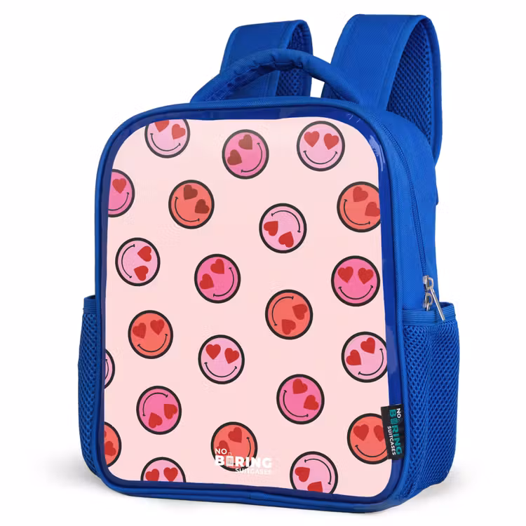 Sac à dos enfant - Bleu - Coeur - Smiley - Motif — 7