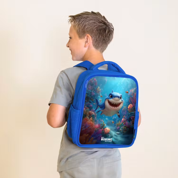 Sac à dos enfant - Bleu - Récif - Corail - Requin - Animal — 2