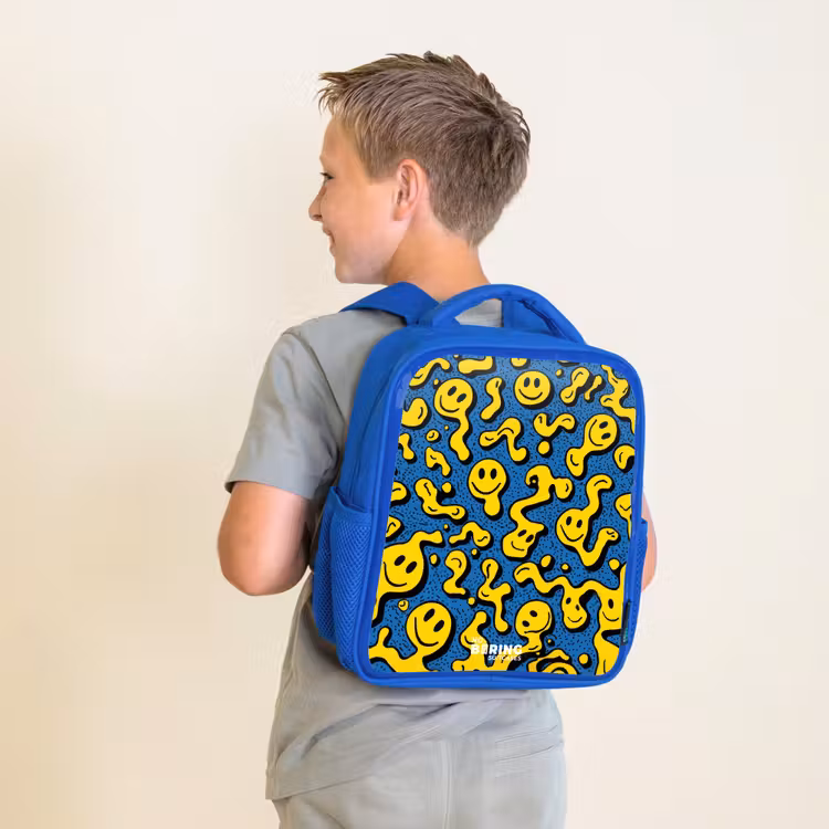 Sac à dos enfant - Bleu - Smiley - Bleu - Jaune — 2